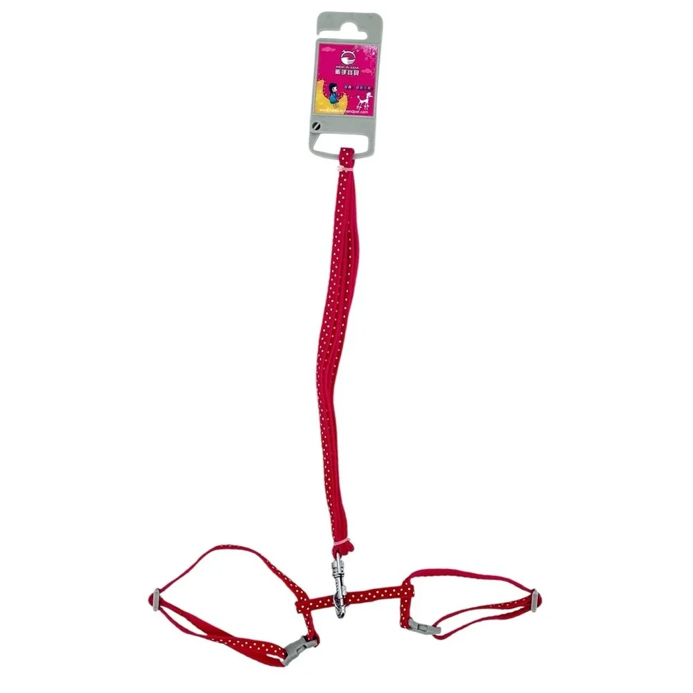 Hand In Hand Cat Harness Leash Set Small Red Polka Dot Adjustable NEW